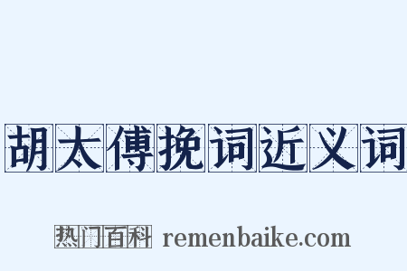 胡太傅挽词近义词是什么意思的图片